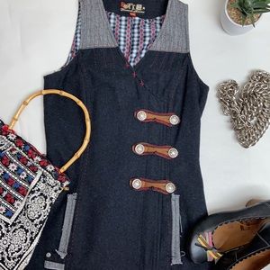 Unique wool vest - festival wear, medieval fair, funky vest